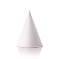 Blank white paper cone for water drinking. Studio shot isolated Royalty Free Stock Photo