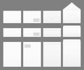 Blank white paper envelopes vector templates set Royalty Free Stock Photo