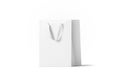 Blank white paper gift bag with silk handle mockup,