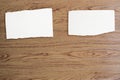 Blank white paper pad on wood desk background with copy space. Royalty Free Stock Photo