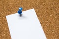 Blank white paper pin on cork board background Royalty Free Stock Photo