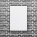 Blank white paper sheet raw brick wall background vector illustration Royalty Free Stock Photo