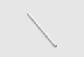 Blank white paper straw mockup isolated, side view,