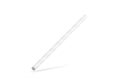 Blank white paper straw no gravity mock up isolated