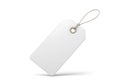 Blank white paper tag with string for price or label Royalty Free Stock Photo
