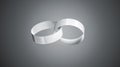 Blank white paper wristbands mockups, depth of field effect