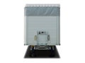 Blank white parked semi trailer, front view Royalty Free Stock Photo