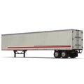 Blank white parked semi trailer, isolated on white 3D Illustration Royalty Free Stock Photo