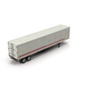 Blank white parked semi trailer, on white 3D Illustration Royalty Free Stock Photo