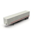 Blank white parked semi trailer, on white 3D Illustration Royalty Free Stock Photo