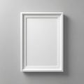 Blank White Picture Frame Mockup on Gray Background Royalty Free Stock Photo
