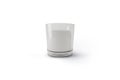 Blank white pillar candle in glass jar mockup, 3d rendering.