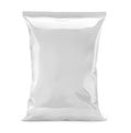Blank or white plastic bag snack packaging isolated on white