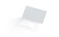 Blank white plastic card mock up inside paper booklet holder