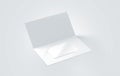 Blank white plastic card mockup inside paper booklet holder