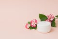 Blank white plastic container for cream, lotion, nourishing or moisturizing mask . Feminine hygienic product