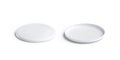 Blank white plastic frisbee mockup, isolated, front and back Royalty Free Stock Photo