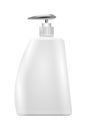 Blank white plastic pump bottle.