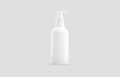 Blank white plastic pump bottle mock up, front view Royalty Free Stock Photo