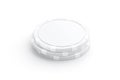 Blank white plastic round chip mockup stack, side view