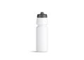 Blank white plastic sport bottle mockup, front view, isolated