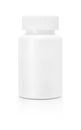 Blank white plastic supplement packaging bottle