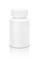 Blank white plastic supplement packaging bottle