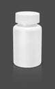 Blank white plastic supplement packaging bottle