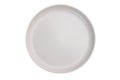 Blank white plate isolated on neutral surface. Minimal dinnerware concept for food design and presentation Royalty Free Stock Photo