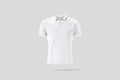 Blank white polo shirt mock up, gray backgound