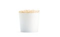 Blank white popcorn bucket mockup isolated, front view