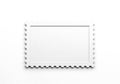 Blank white postage stamp isolated on white background Royalty Free Stock Photo