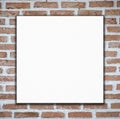 Blank white poster and brick wall background Royalty Free Stock Photo