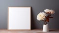 Minimalist Framed Picture With Flowers On Table