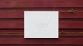 White Flannel Sign Mockup On Maroon Background