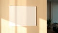 Blank white poster on a sunlit wall Royalty Free Stock Photo