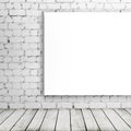 Blank white poster on wall