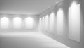 Art gallery empty exhibition hall vector interior Royalty Free Stock Photo