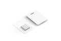 Blank white power battery pack mockup, front and back, isolated