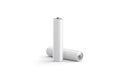 Blank white power battery stand and lying mockup, isolated