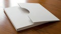 Blank White Presentation Folder on Wooden Surface Royalty Free Stock Photo
