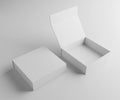 Blank White Product Packaging Box for Mockups Open and Closed - 3D Illustration Royalty Free Stock Photo