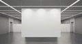 Blank White Projection Screen in Modern Interior Hallway Royalty Free Stock Photo