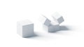 Blank white promotional magic cube mock up, isolated,