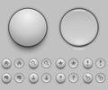 Blank white push button template