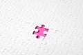 Blank white puzzle with missing piece on background Royalty Free Stock Photo