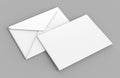 Blank white realistic baronial envelopes mock up. 3d rendering illustration. Royalty Free Stock Photo