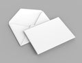 Blank white realistic baronial envelopes mock up. 3d rendering illustration. Royalty Free Stock Photo