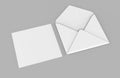 Blank white realistic baronial envelopes mock up. 3d rendering illustration. Royalty Free Stock Photo