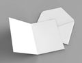 Blank white realistic baronial envelopes mock up. 3d rendering illustration. Royalty Free Stock Photo